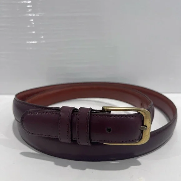 COACH 5700 Leather Dress Belt Burgundy Brown Burnished Cowhide Men's Sz 40  Brass